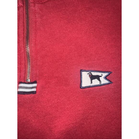 The Black Dog Quarter Zip Pullover Red Sweatshirt Large 23x28 Nantucket - Picture 3 of 5